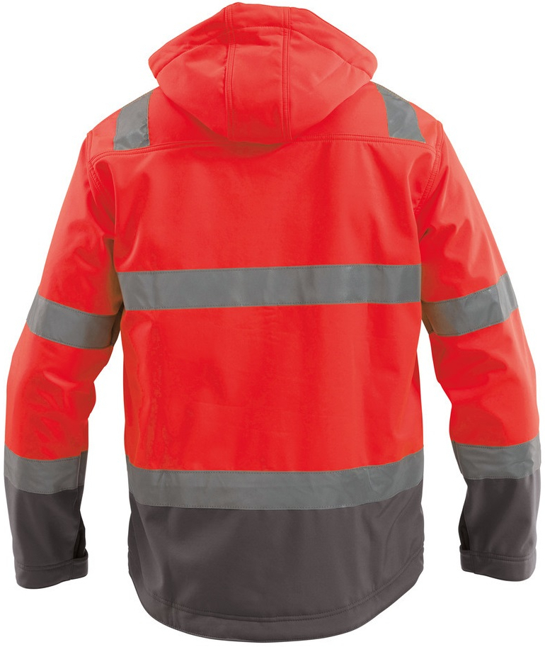 DASSY-Warnschutz, Softshell-Jacke MALAGA rot/grau