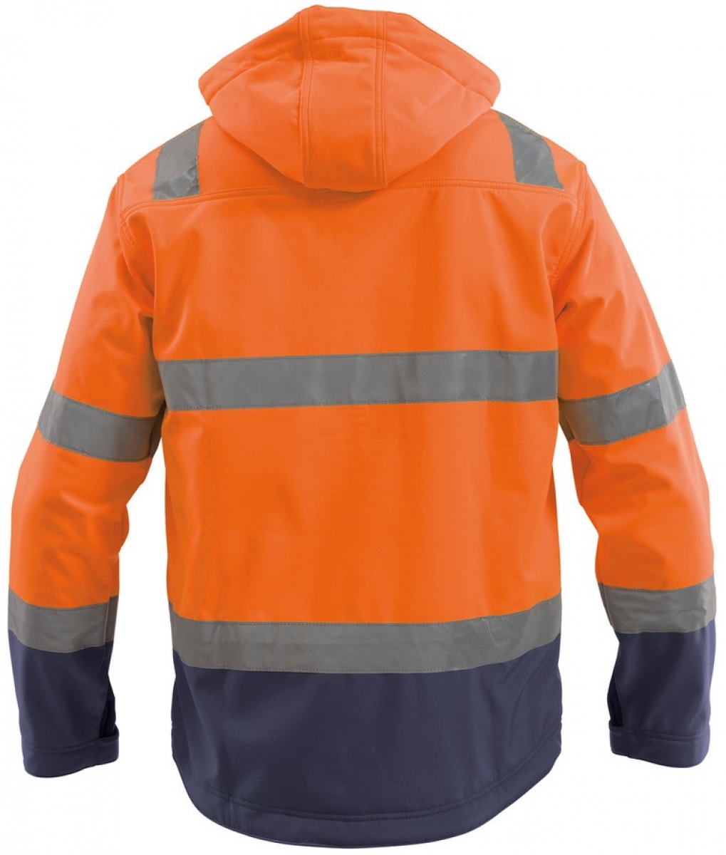 DASSY-Warnschutz, Softshell-Jacke "MALAGA"  orange/dunkelblau