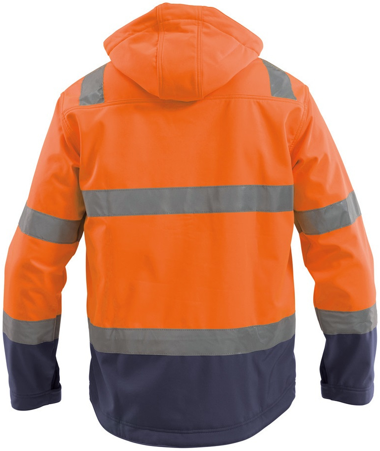 DASSY-Warnschutz, Softshell-Jacke MALAGA orange/dunkelblau
