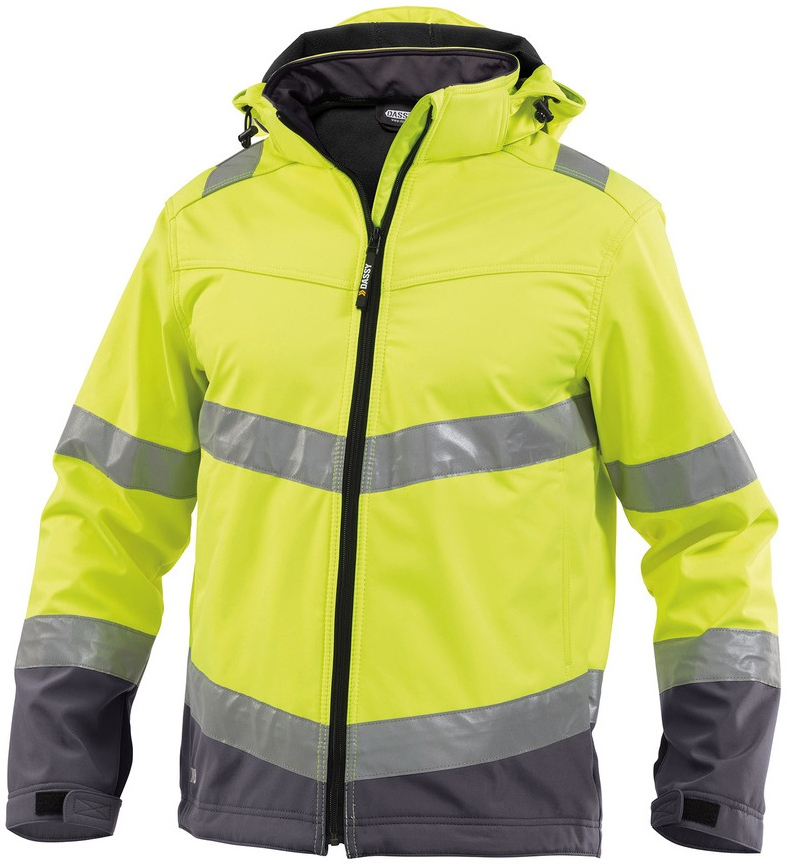 DASSY-Warnschutz, Softshell-Jacke "MALAGA"  gelb/grau