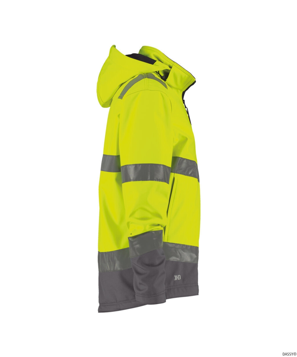 DASSY-Warnschutz, Softshell-Jacke MALAGA gelb/grau