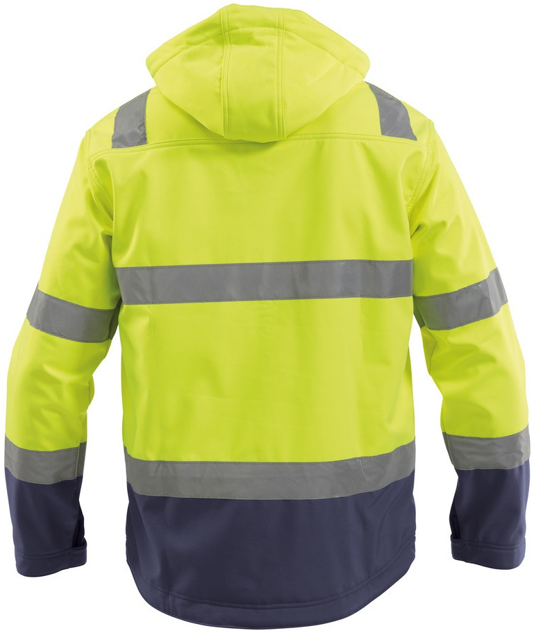 DASSY-Warnschutz, Softshell-Jacke MALAGA gelb/dunkelblau