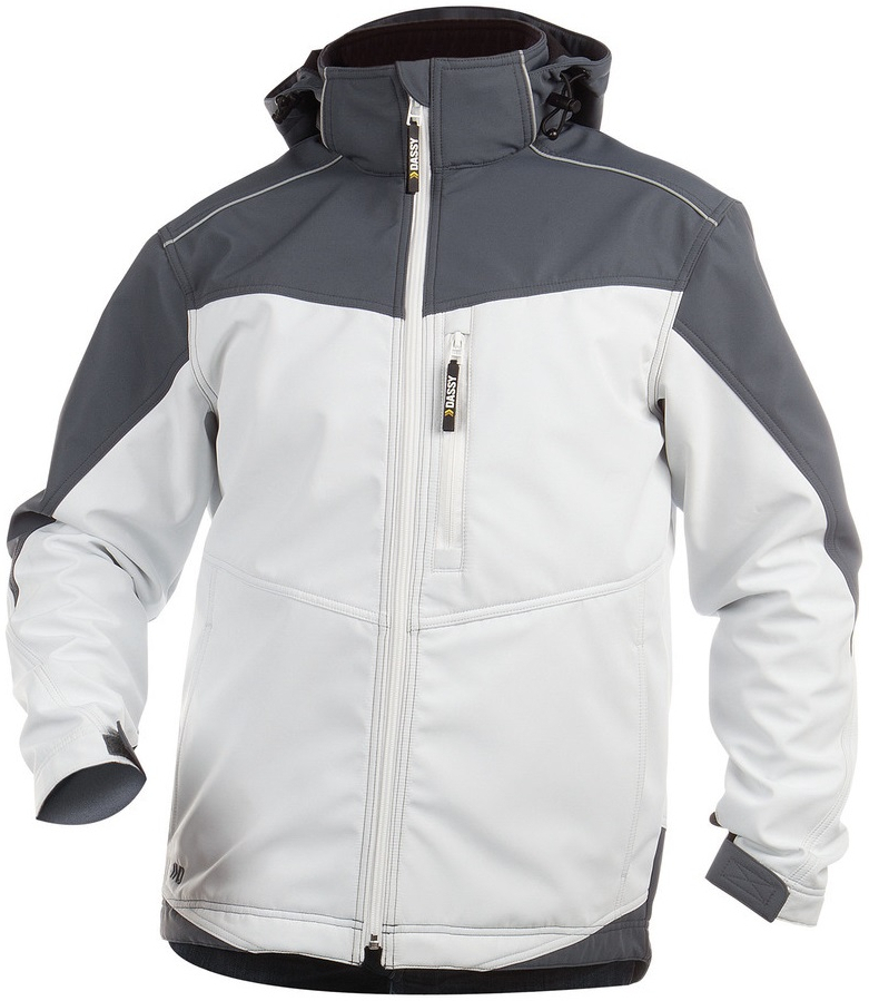 DASSY-Workwear, Softshell-Jacke JAKARTA , weiß/grau