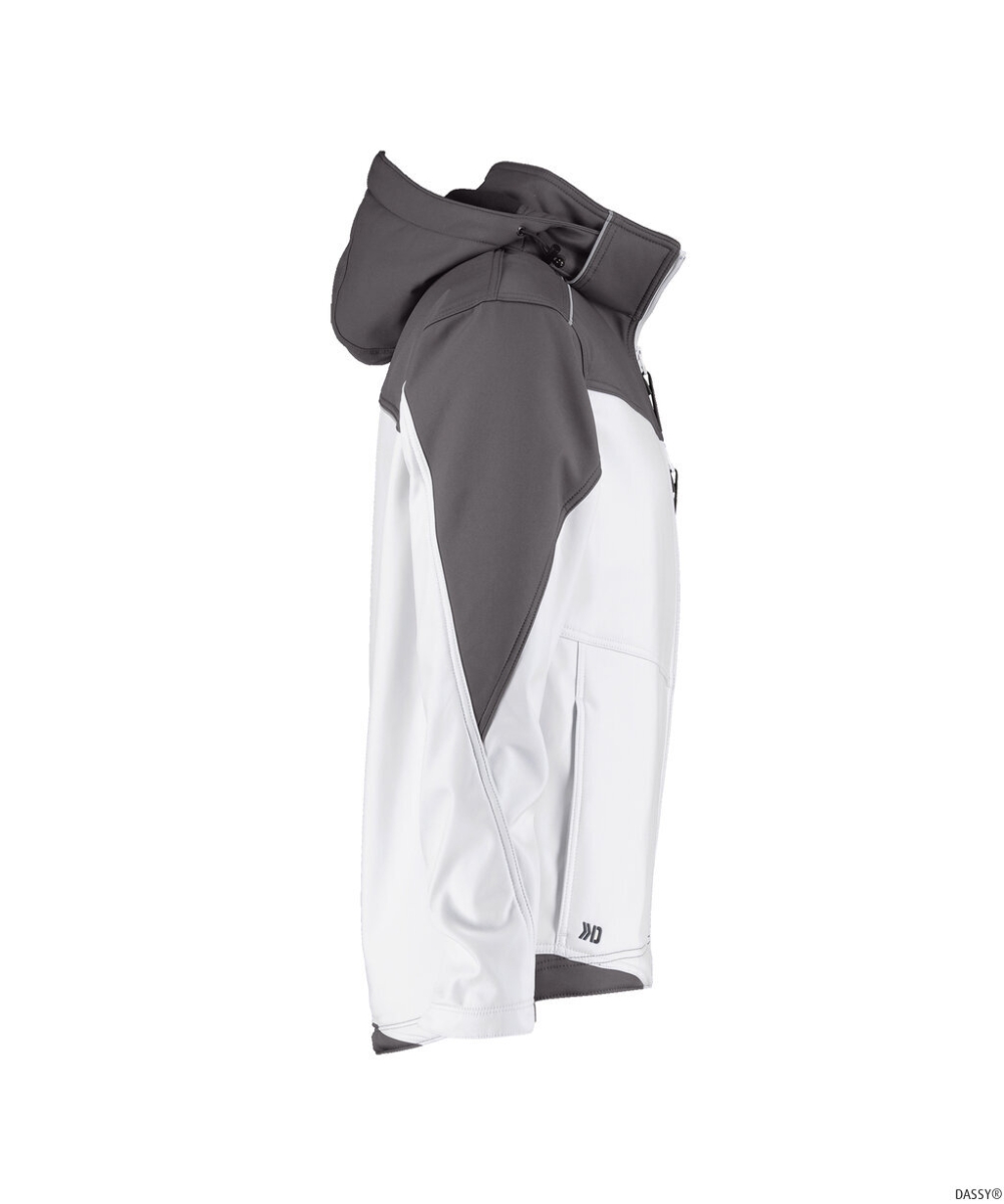 DASSY-Workwear, Softshell-Jacke JAKARTA , weiß/grau