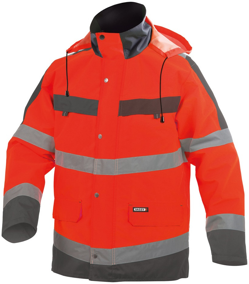 DASSY-Warnschutz, Regenparka ATLANTIS , rot/grau