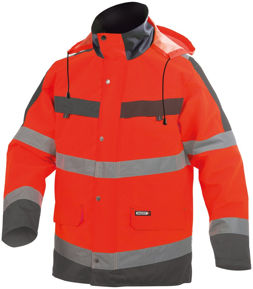 DASSY-Warnschutz, Regenparka "ATLANTIS" , rot/grau