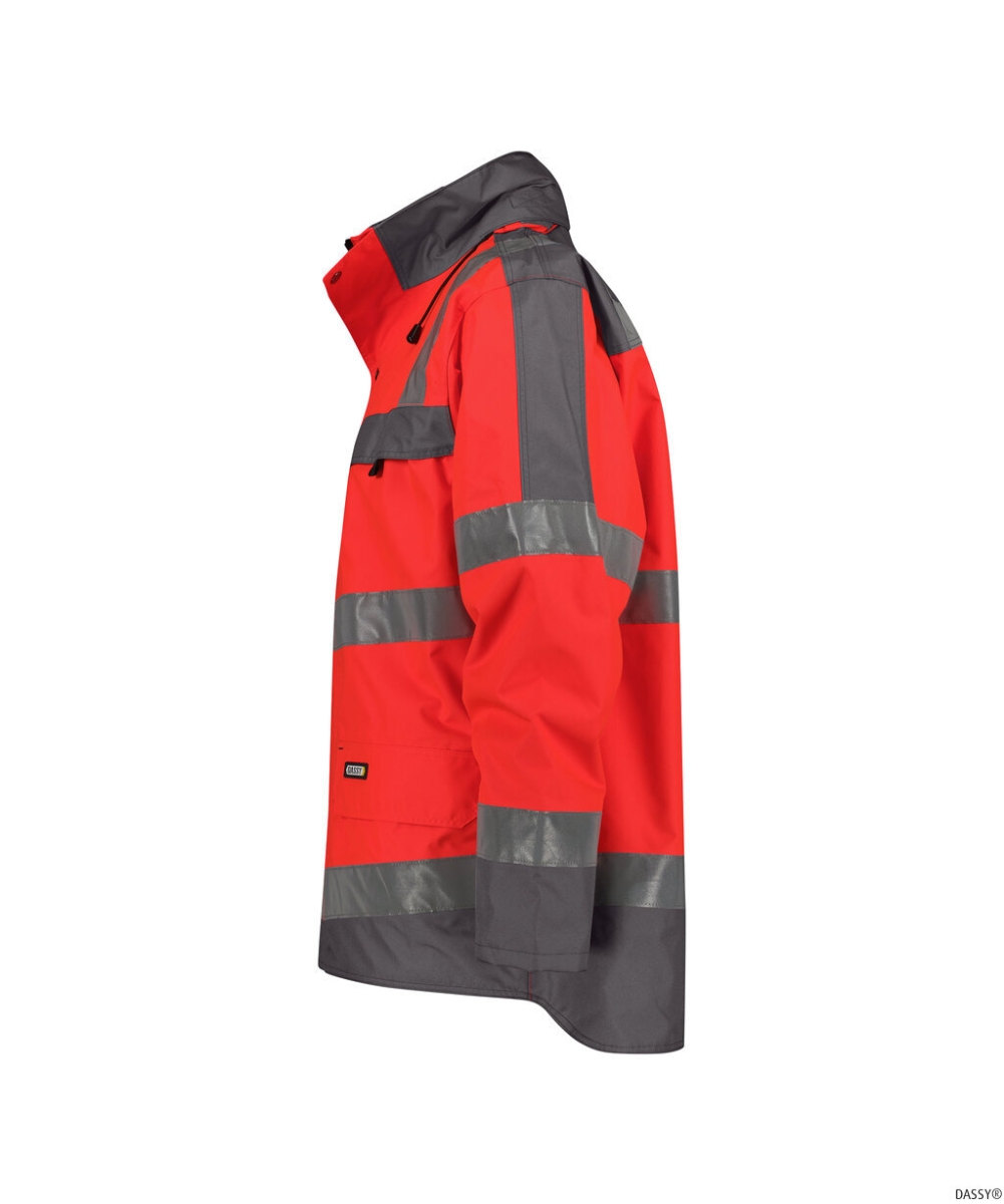 DASSY-Warnschutz, Regenparka ATLANTIS , rot/grau