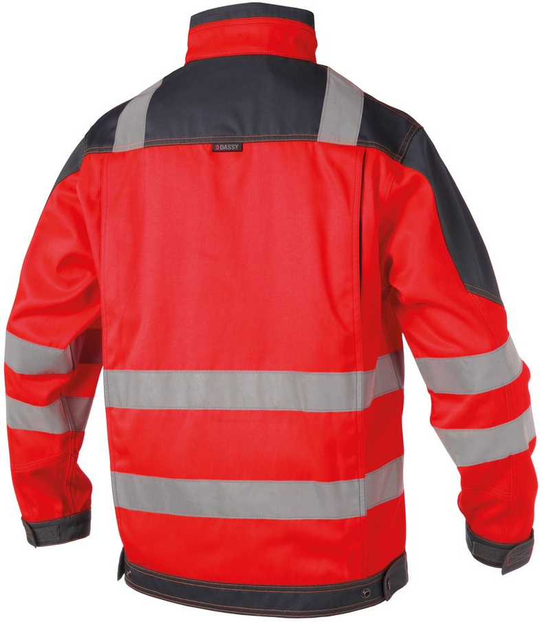 DADASSY-Warnschutz, Arbeitsjacke ORLANDO, rot/grau