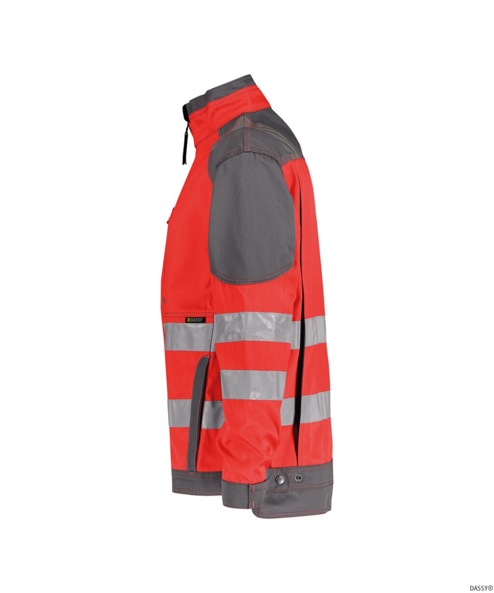 DASSY-Warnschutz, Arbeitsjacke ORLANDO, rot/grau