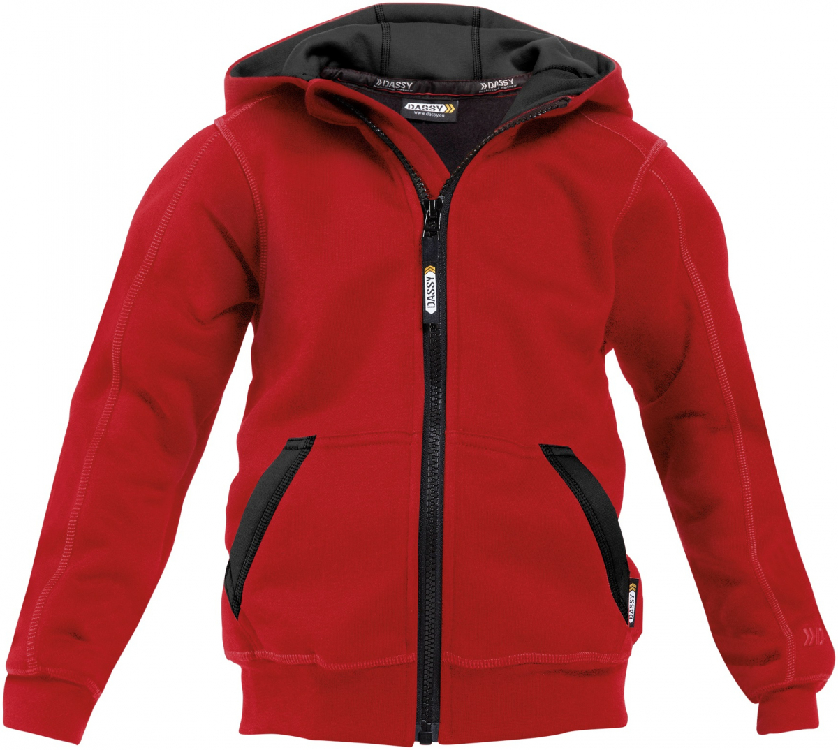 DASSY-Workwear, Kapuzensweatshirt "WATSON KIDS",  rot/schwarz