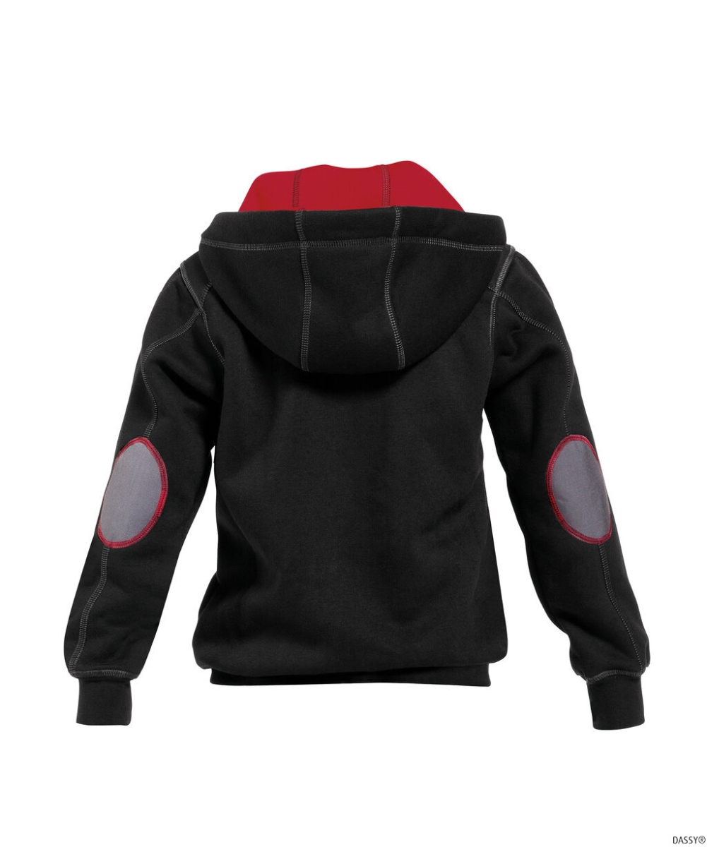 DASSY-Workwear, Kapuzensweatshirt WATSON KIDS, schwarz/rot