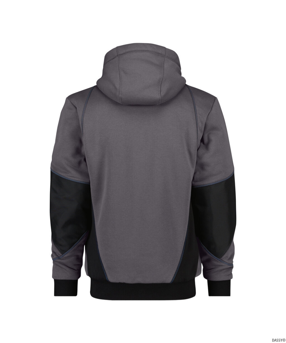 DASSY-Workwear, Sweatshirt-Jacke PULSE, grau/schwarz