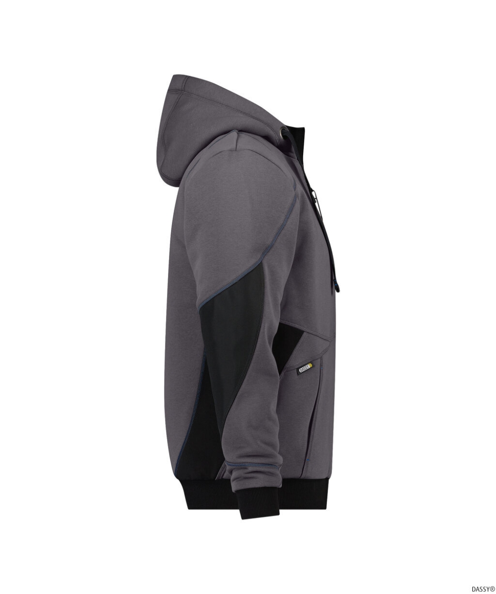 DASSY-Workwear, Sweatshirt-Jacke PULSE, grau/schwarz