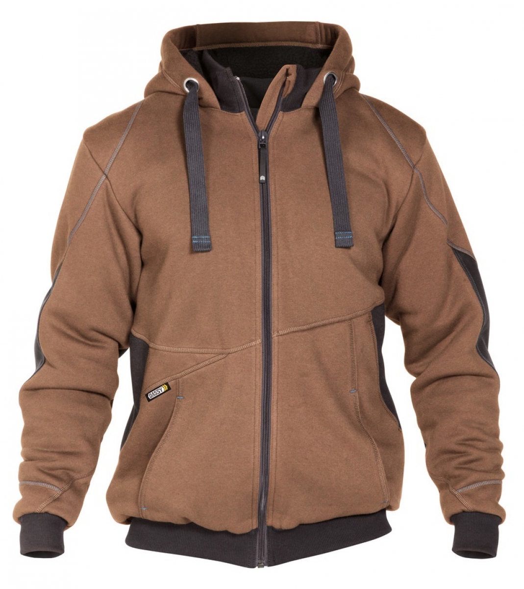 DASSY-Workwear, Sweatshirt-Jacke "PULSE", braun/grau