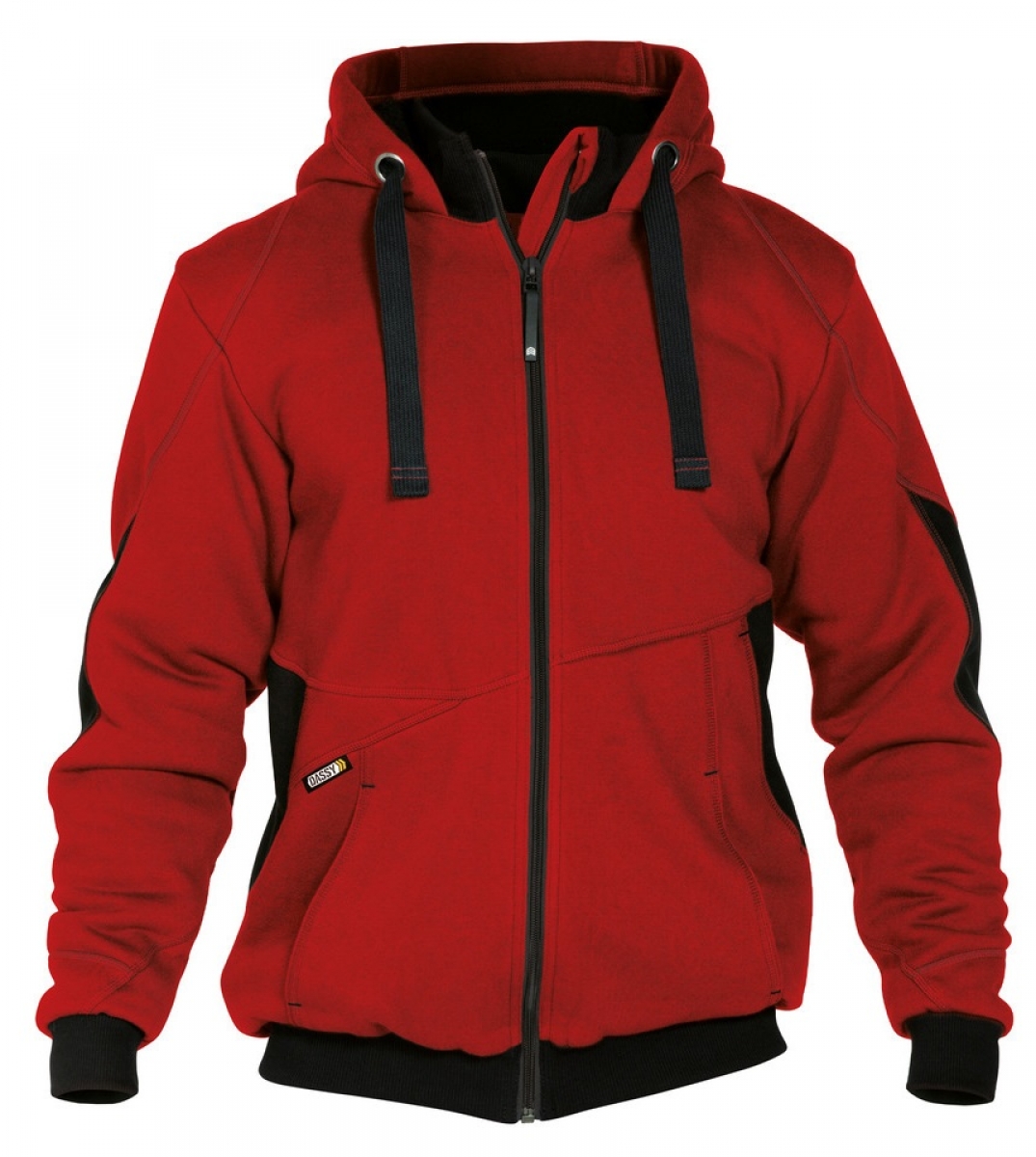DASSY-Workwear, Sweatshirt-Jacke "PULSE", rot/schwarz