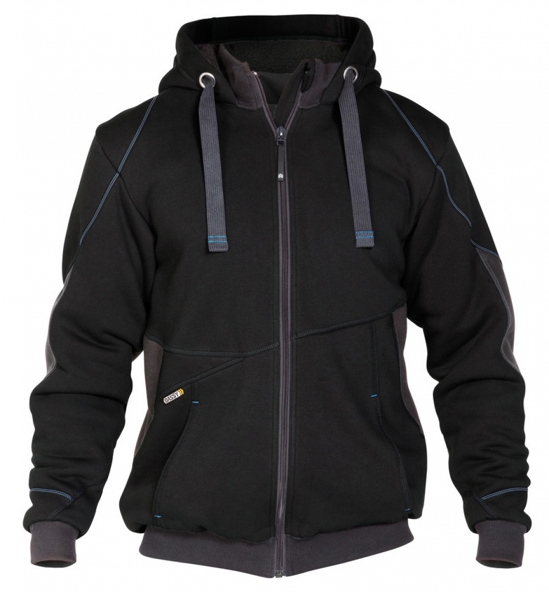 DASSY-Workwear, Sweatshirt-Jacke "PULSE", schwarz/grau