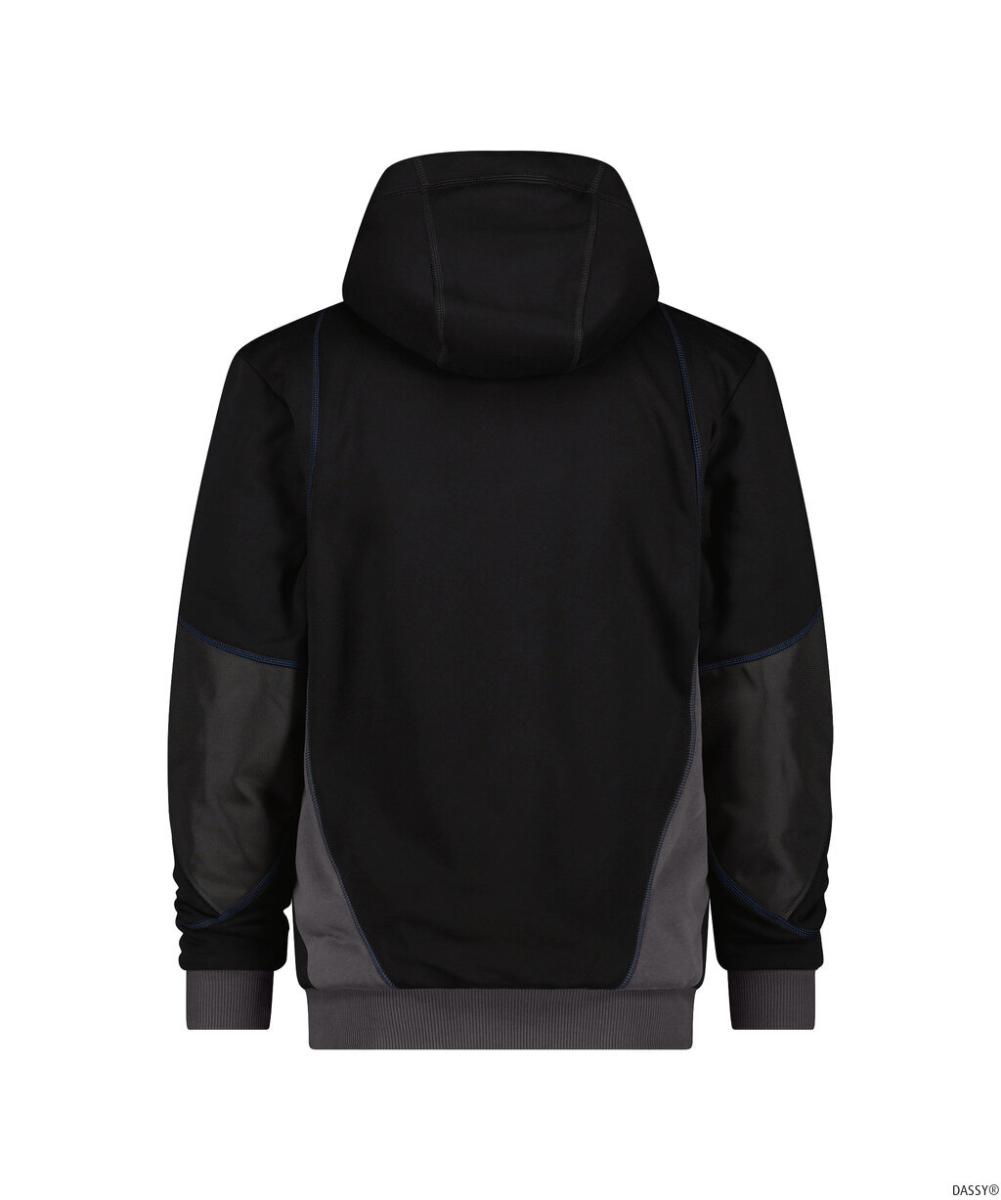 DASSY-Workwear, Sweatshirt-Jacke PULSE, schwarz/grau