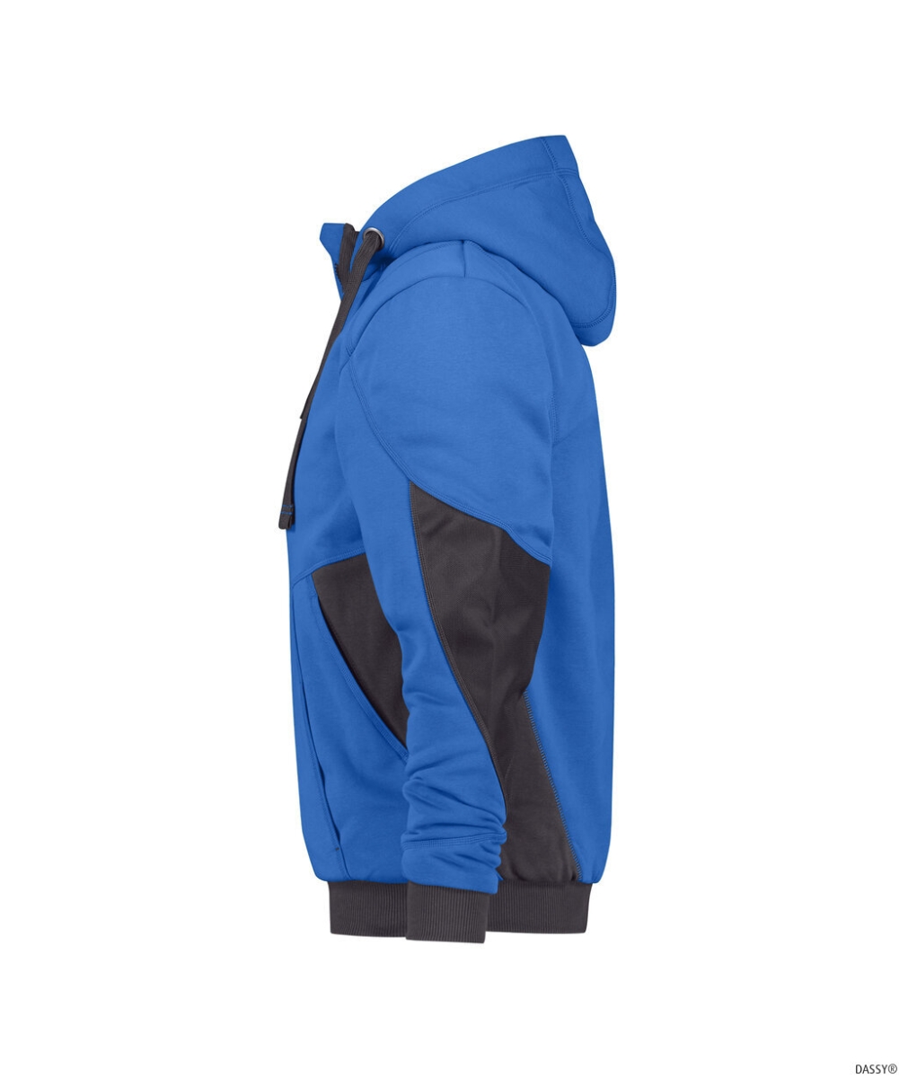 DASSY-Workwear, Sweatshirt-Jacke PULSE, kornblau/grau
