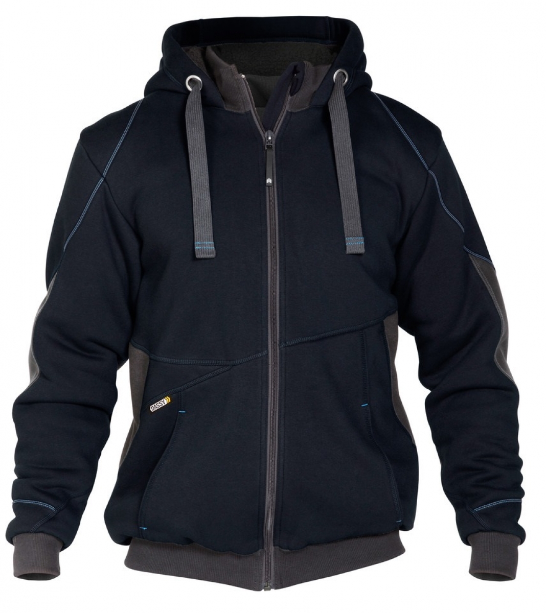 DASSY-Workwear, Sweatshirt-Jacke "PULSE", dunkelblau/grau