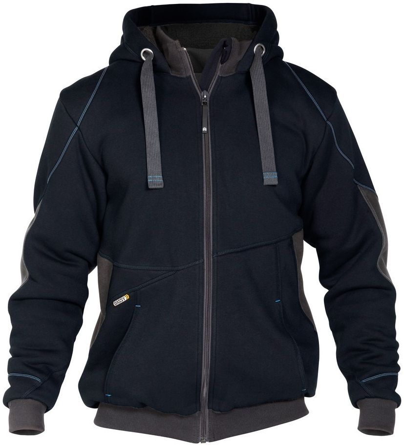 DASSY-Workwear, Sweatshirt-Jacke PULSE, dunkelblau/grau