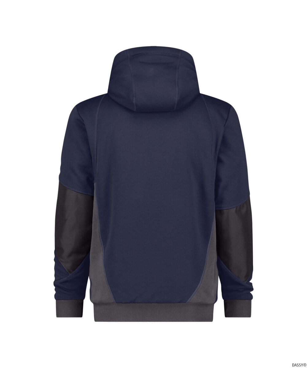 DASSY-Workwear, Sweatshirt-Jacke PULSE, dunkelblau/grau