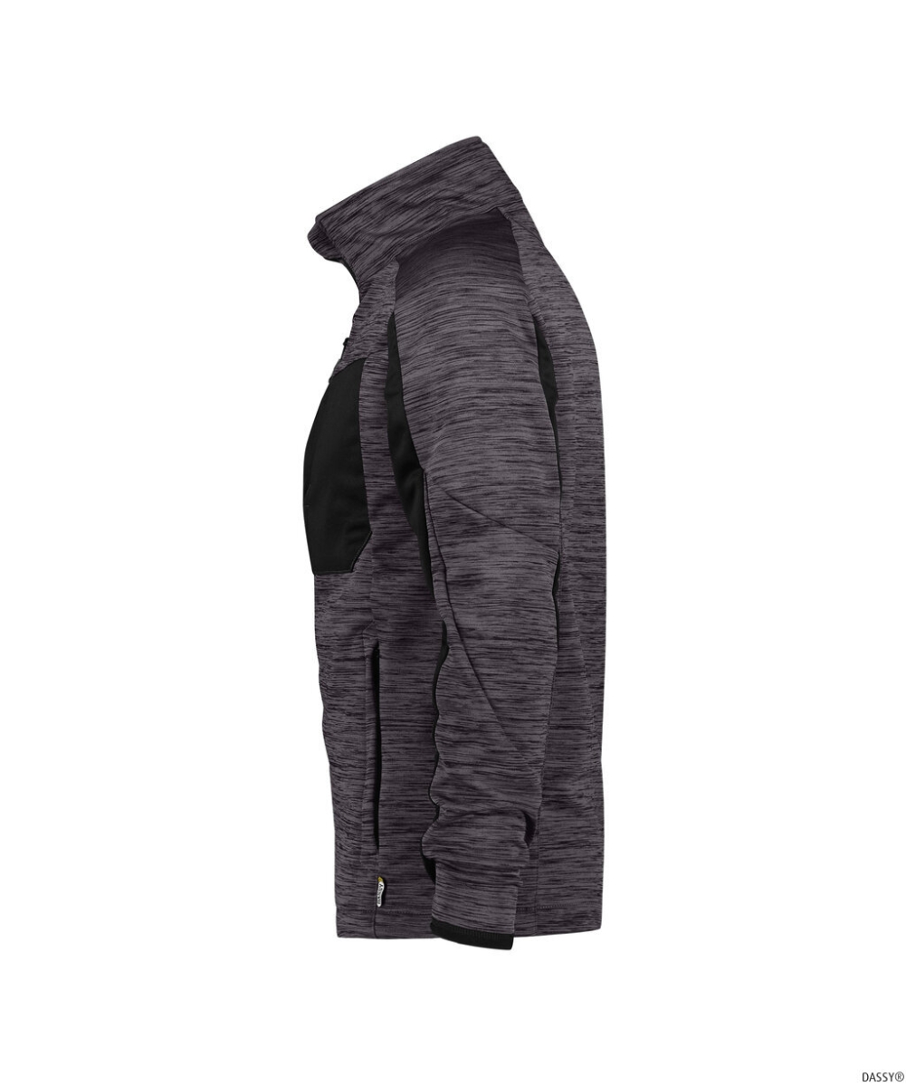 DASSY-Workwear, Fleecejacke Convex, grau/schwarz