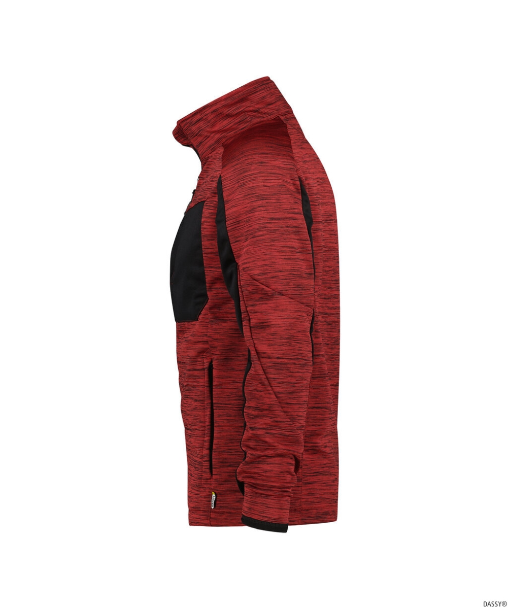 DASSY-Workwear, Fleecejacke Convex, rot/schwarz