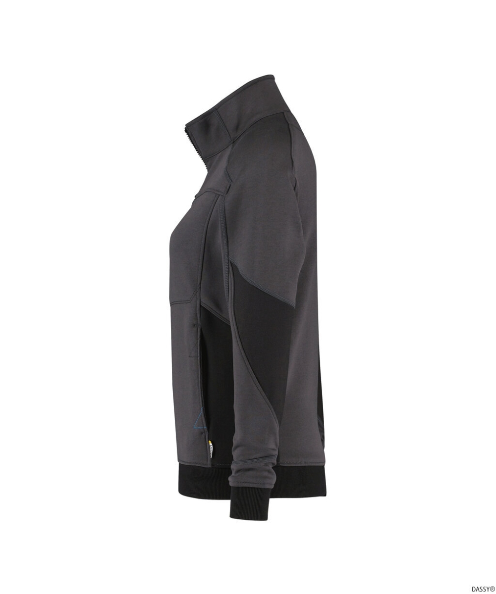 DASSY-Worker-Shirts, Damen-Sweatshirt VELOX, grau/schwarz