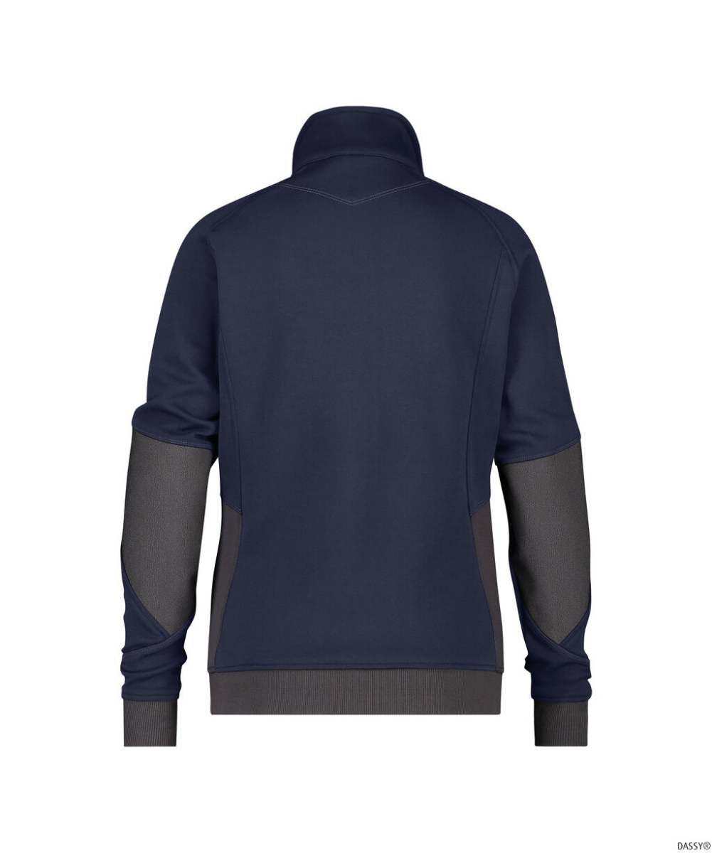 DASSY-Worker-Shirts, Damen-Sweatshirt VELOX, blau/grau