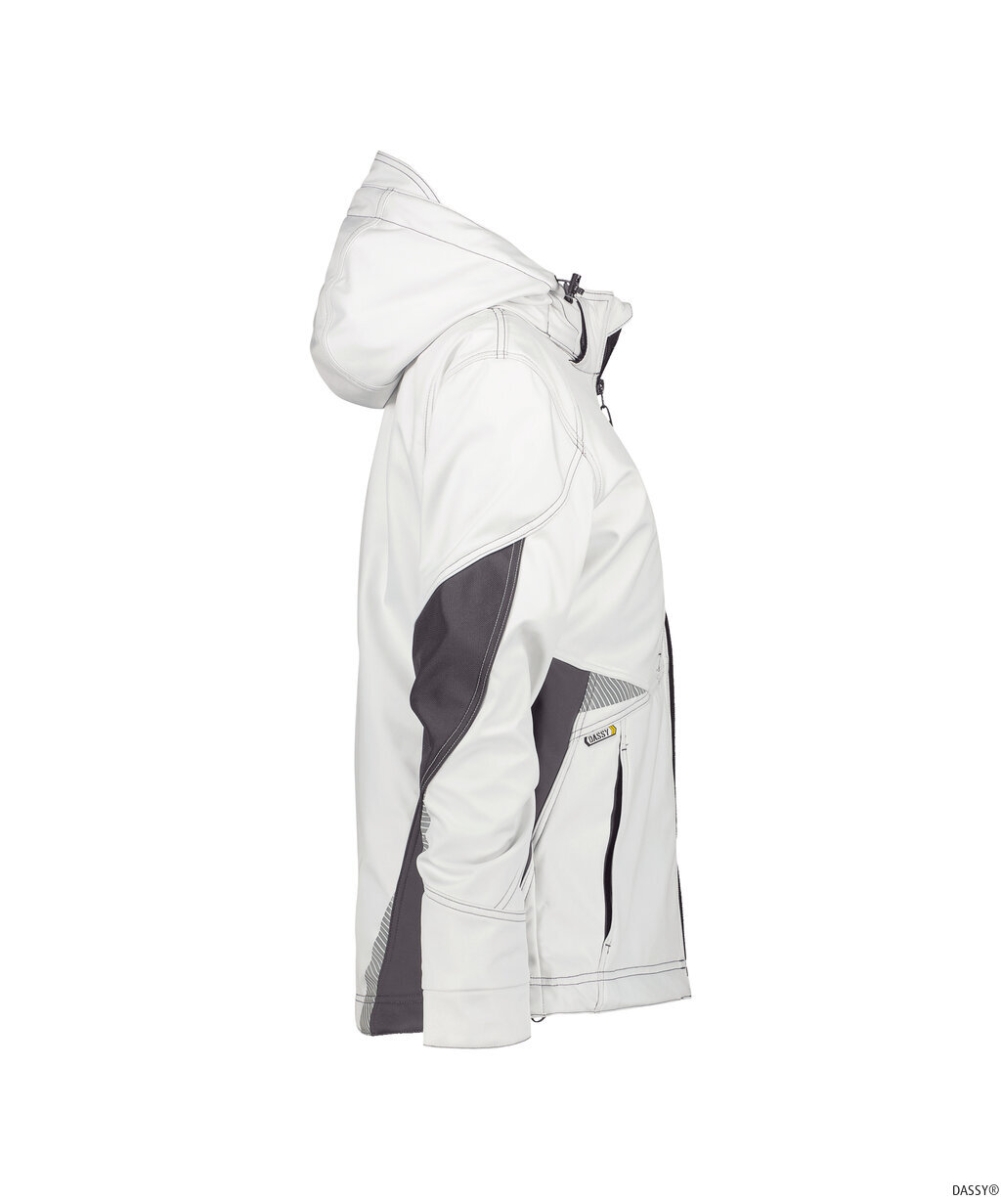 DASSY-Workwear, Damen-Softshell-Jacke GRAVITY, weiß/grau