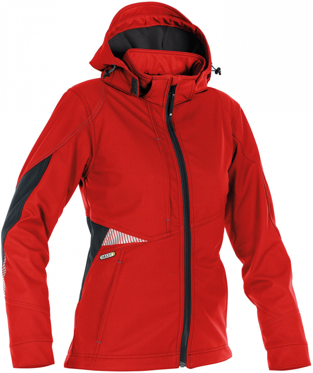 DASSY-Workwear, Damen-Softshell-Jacke "GRAVITY", rot/schwarz