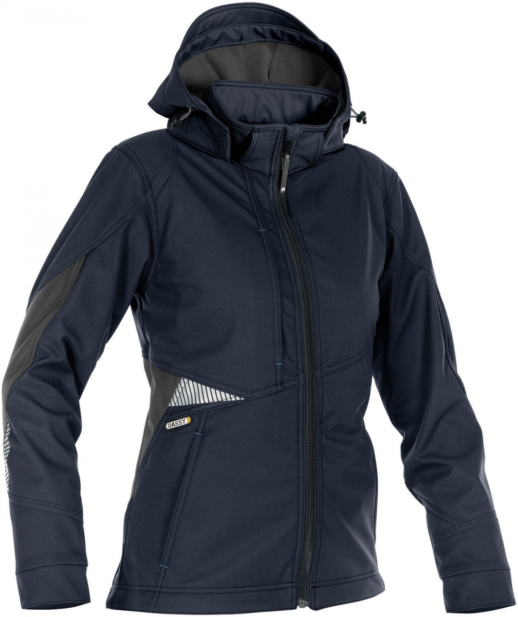 DASSY-Workwear, Damen-Softshell-Jacke "GRAVITY", blau/grau