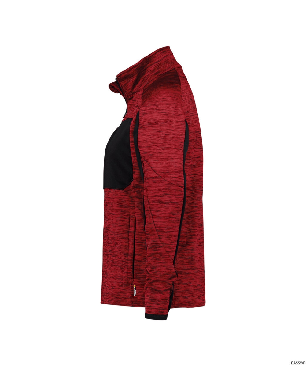 DASSY-Workwear, Damen-Fleecejacke CONVEX, rot/schwarz