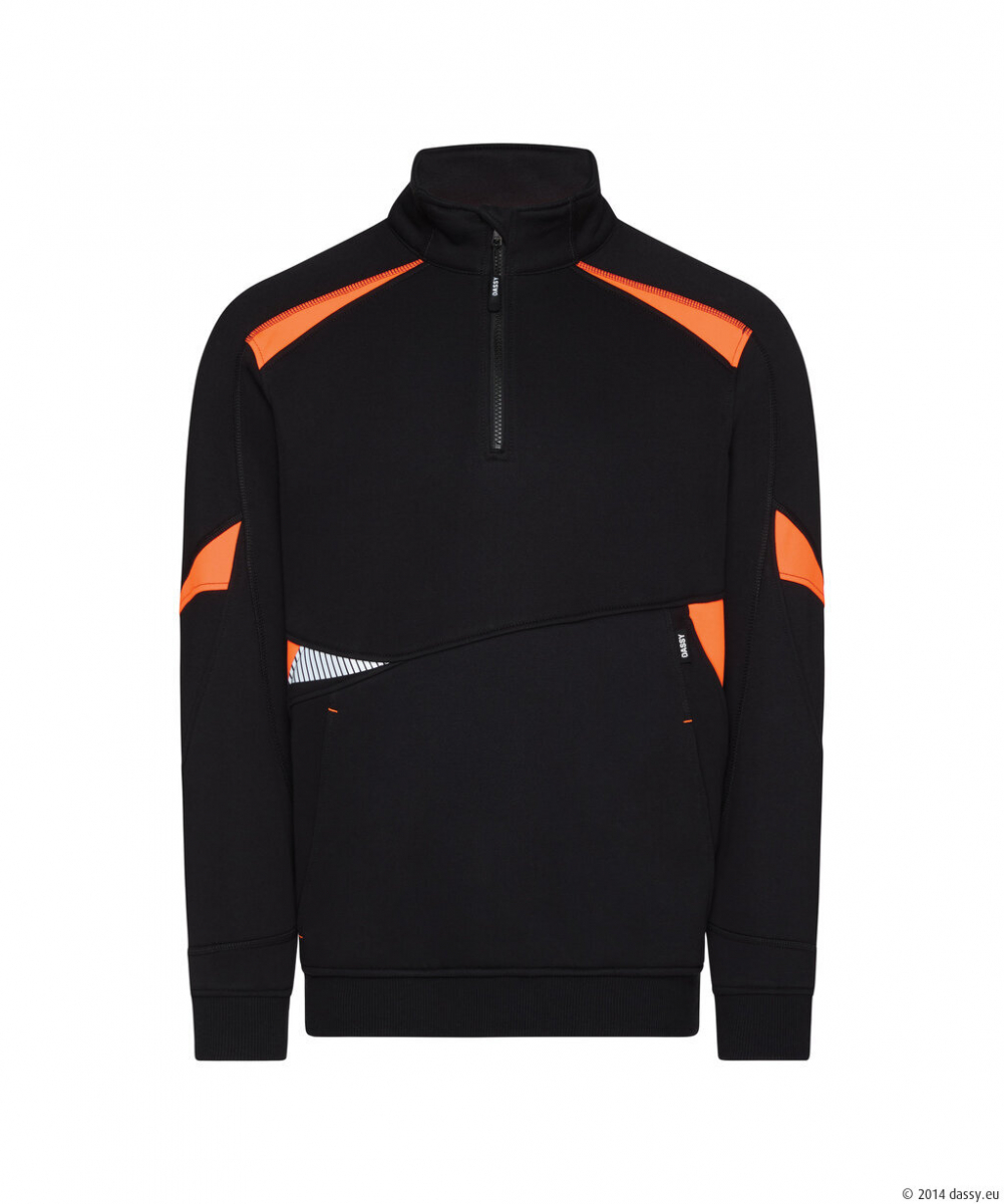 DASSY® Aratu Sweatshirt, schwarz/fluo orange