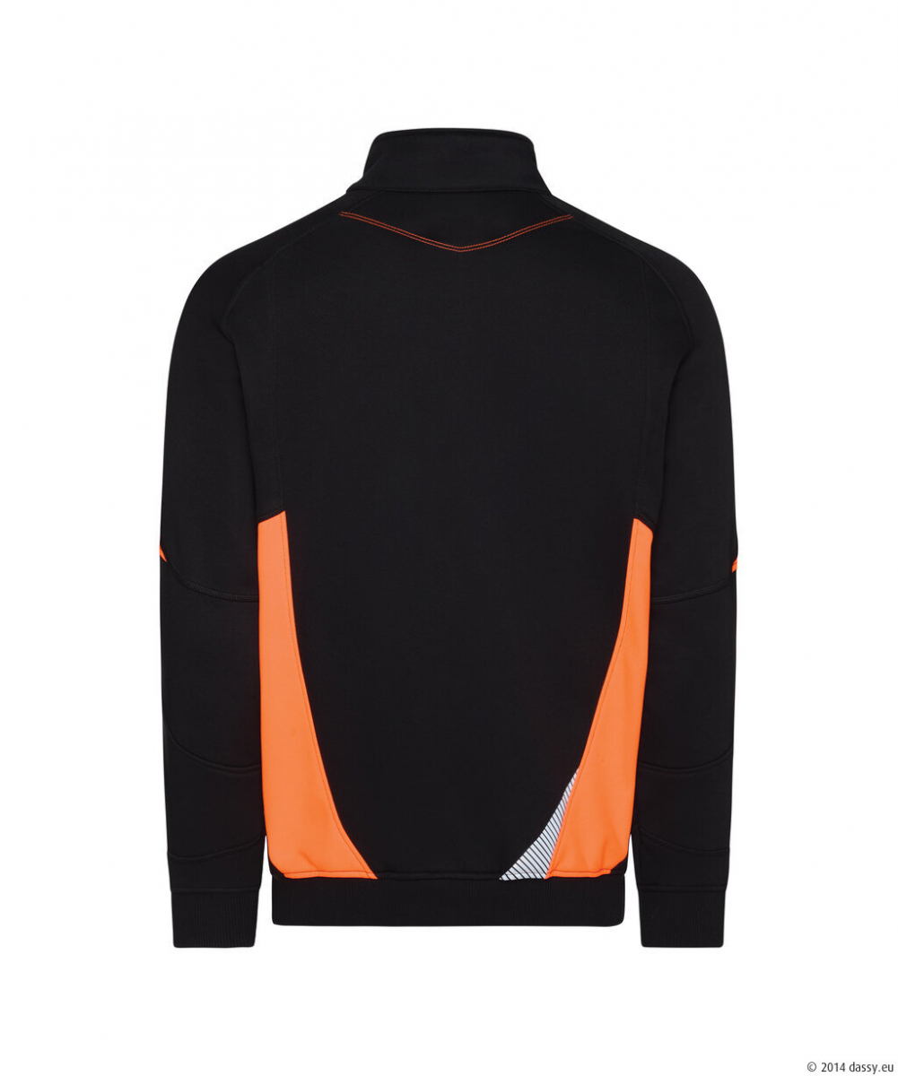 DASSY® Aratu Sweatshirt, schwarz/fluo orange