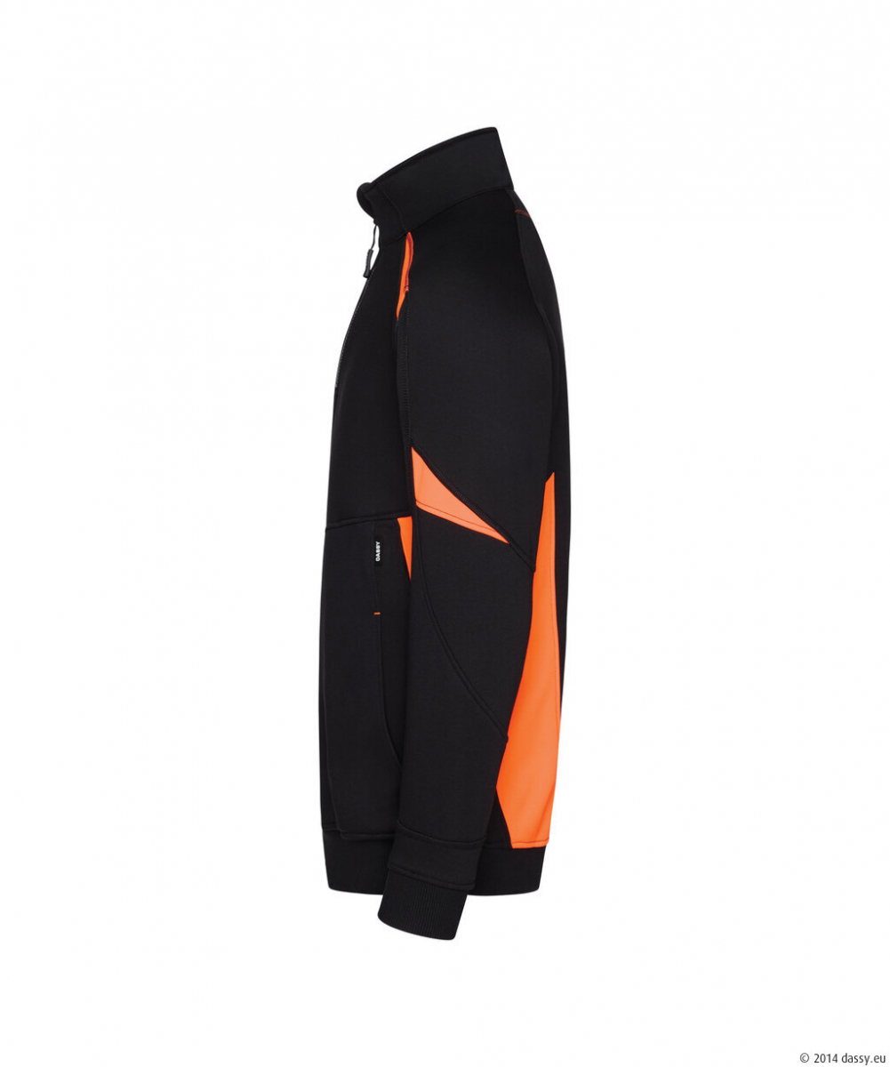 DASSY® Aratu Sweatshirt, schwarz/fluo orange