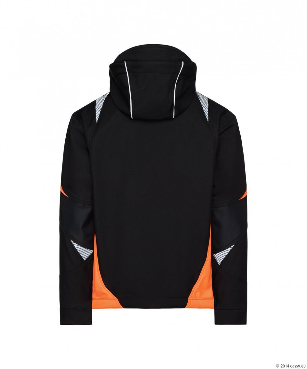 DASSY® Kalama Softshell-jacke, schwarz/fluo orange