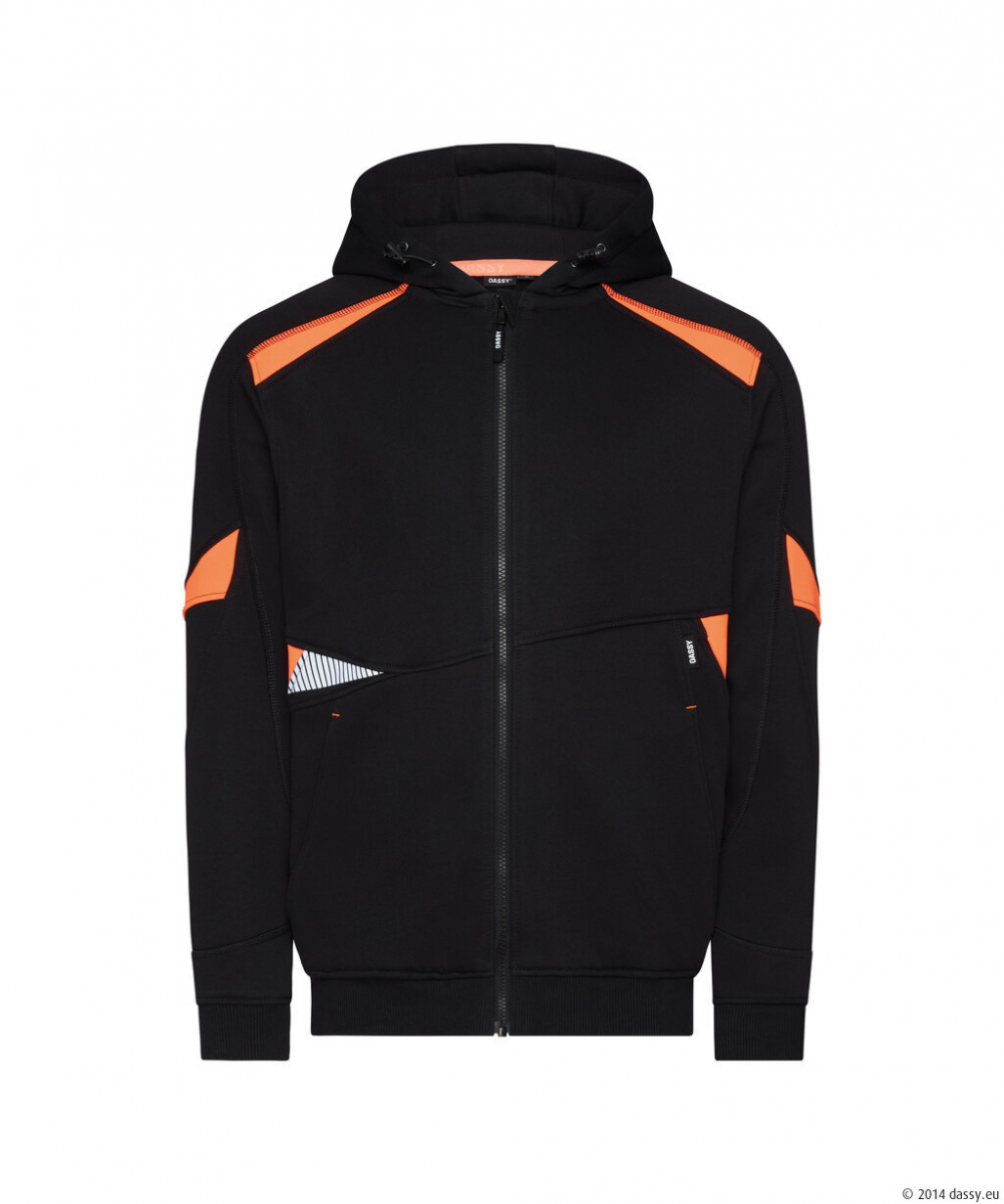 DASSY® Santos Kapuzensweatshirt, schwarz/fluo orange