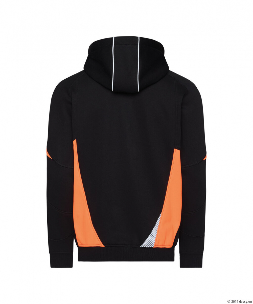 DASSY® Santos Kapuzensweatshirt, schwarz/fluo orange