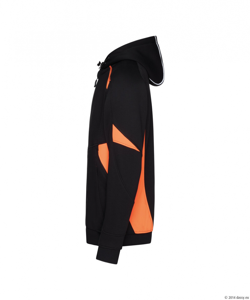 DASSY® Santos Kapuzensweatshirt, schwarz/fluo orange