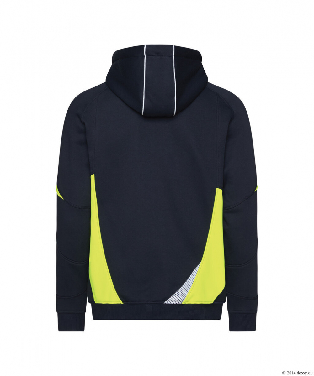 DASSY® Santos Kapuzensweatshirt, nachtblau/neongelb