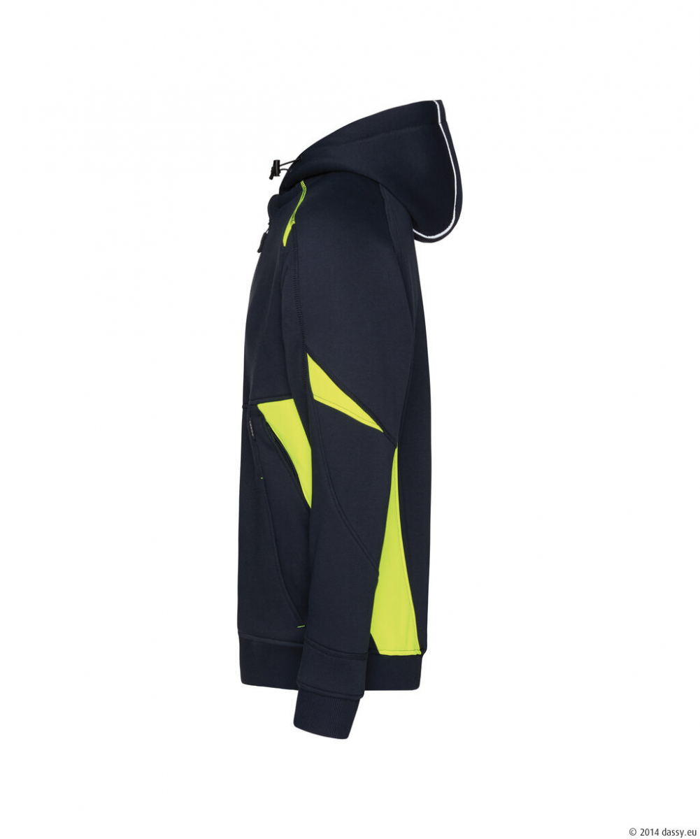 DASSY® Santos Kapuzensweatshirt, nachtblau/neongelb