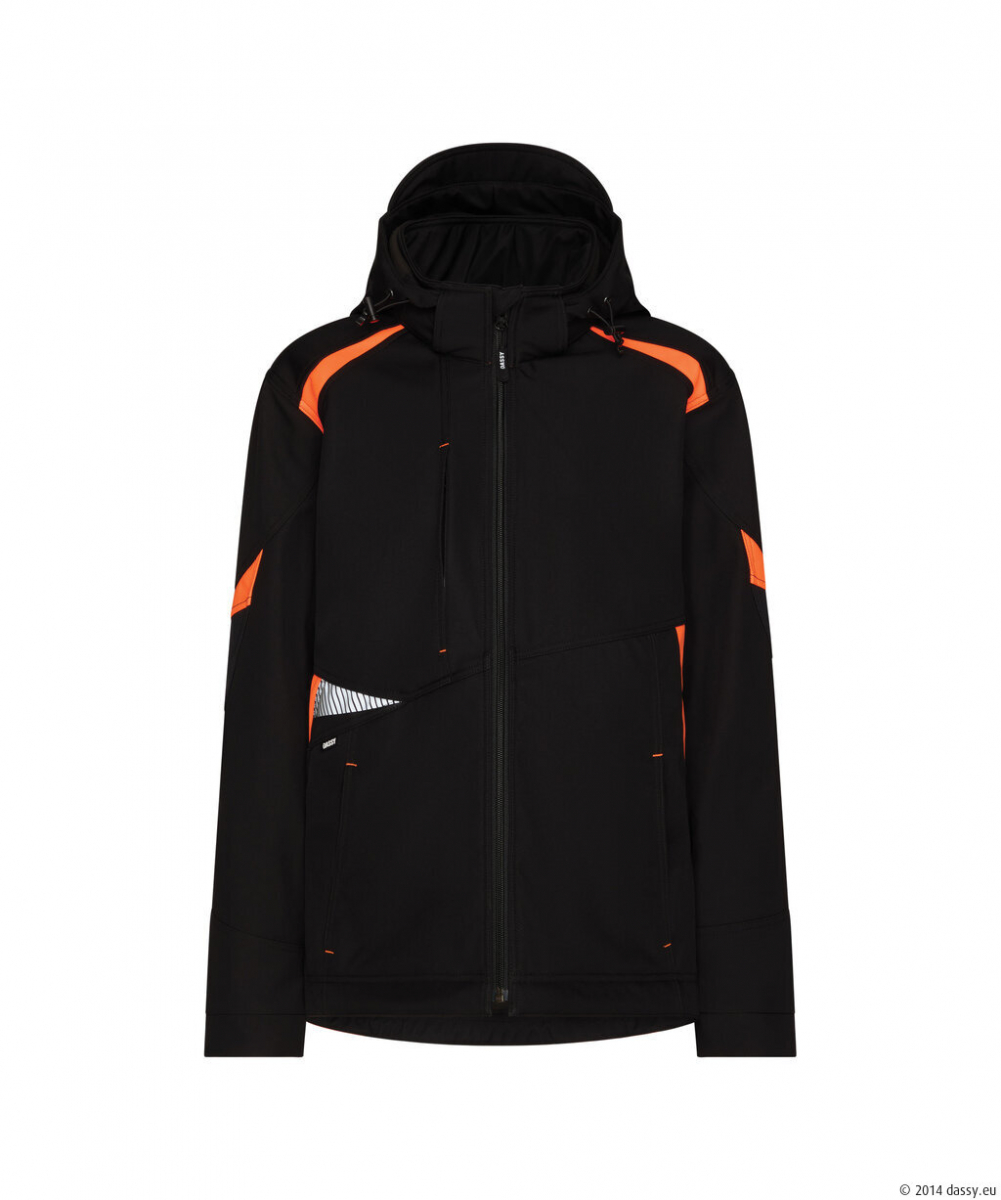 DASSY® Kalama Women Softshell-jacke für Damen, schwarz/fluo orange