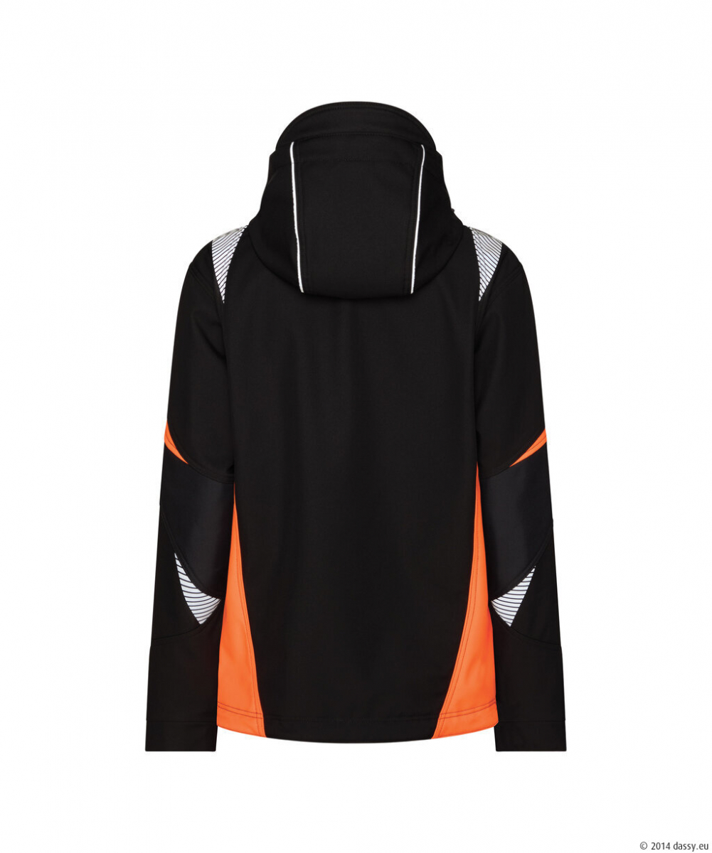 DASSY® Kalama Women Softshell-jacke für Damen, schwarz/fluo orange