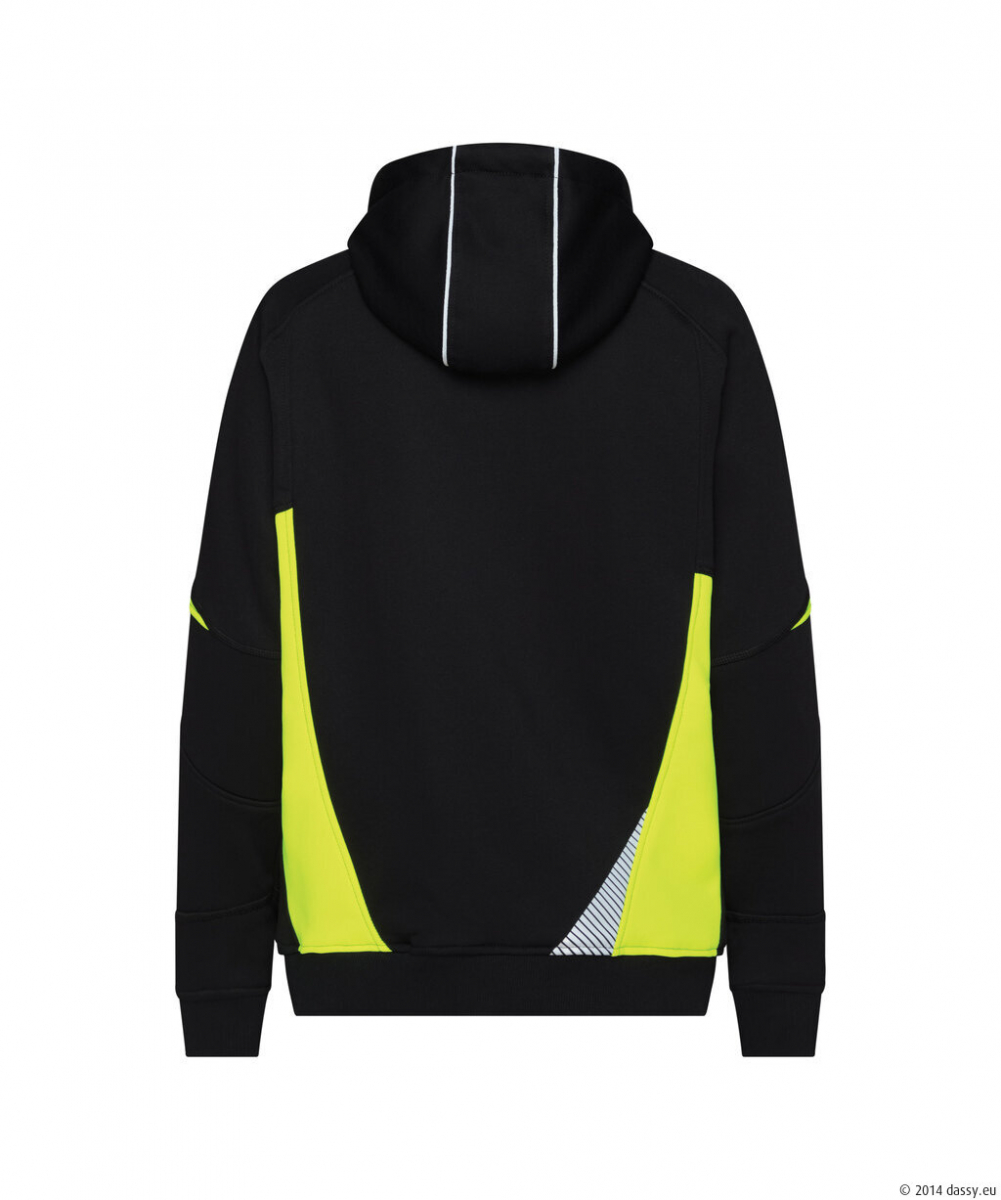 DASSY® Santos Women Kapuzensweatshirt für Damen, schwarz/neongelb