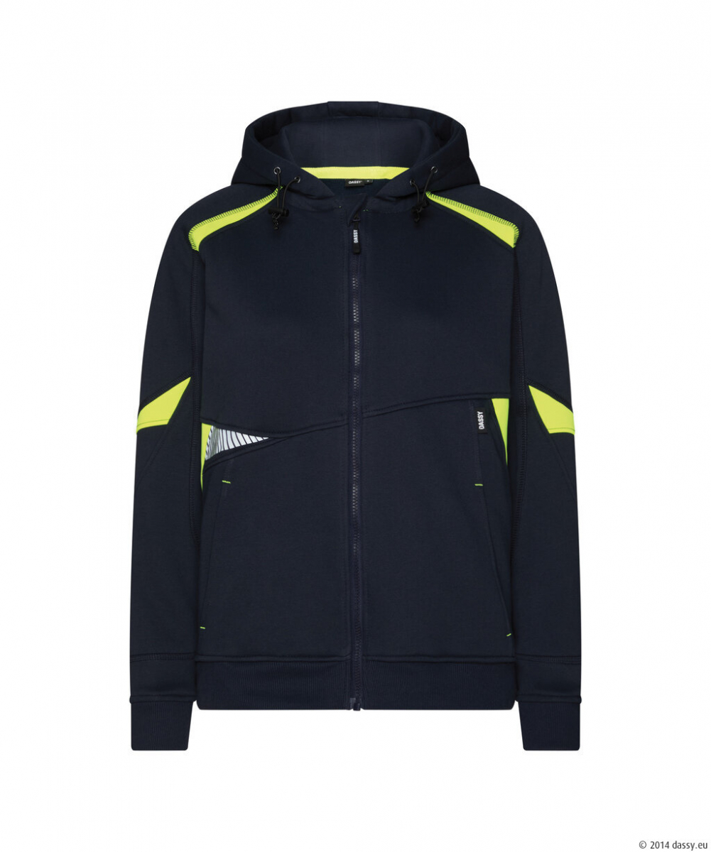 DASSY® Santos Women Kapuzensweatshirt für Damen, nachtblau/neongelb