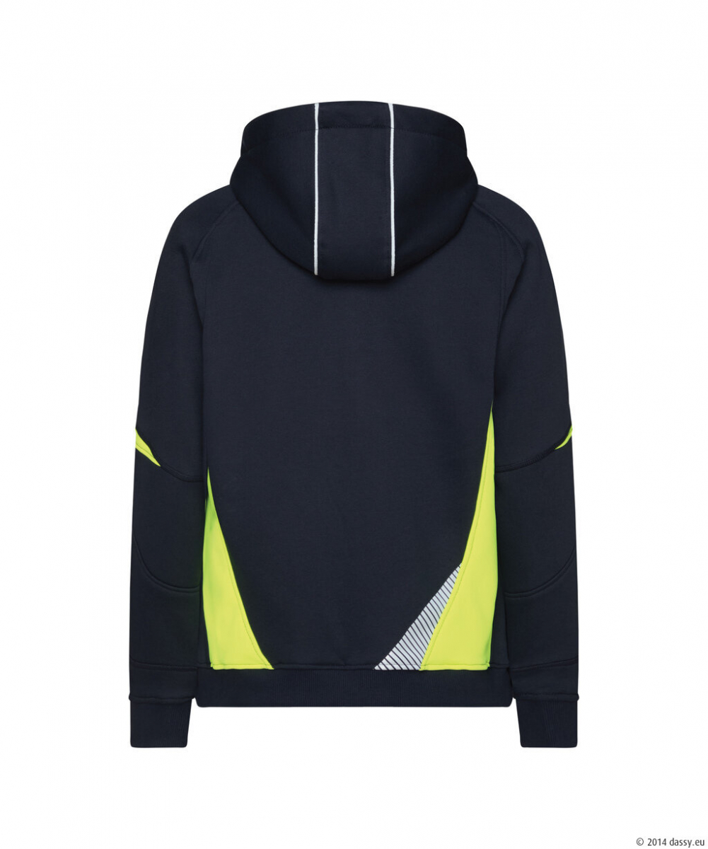 DASSY® Santos Women Kapuzensweatshirt für Damen, nachtblau/neongelb