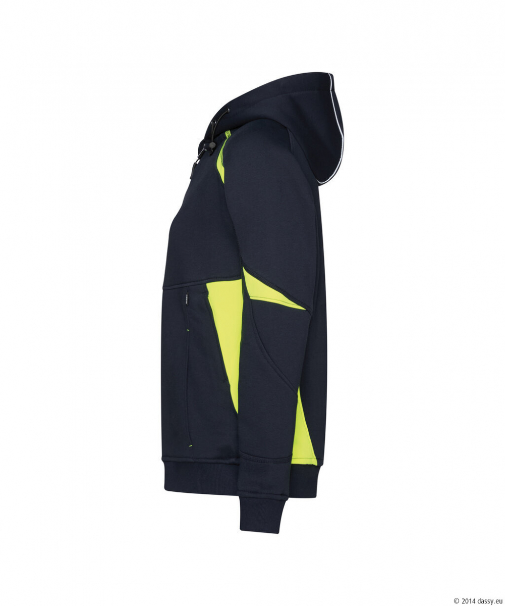 DASSY® Santos Women Kapuzensweatshirt für Damen, nachtblau/neongelb