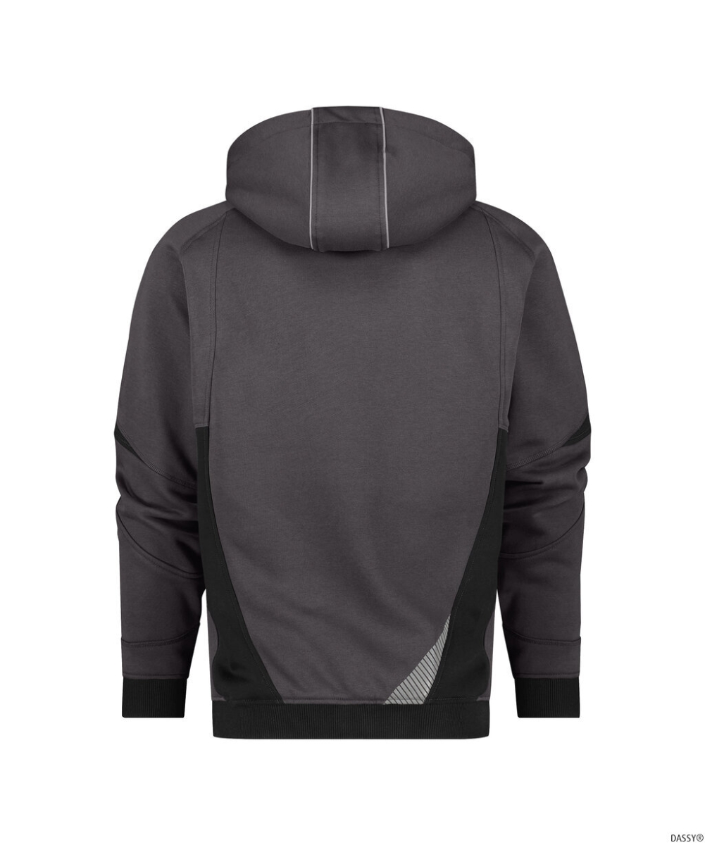 DASSY-Kapuzensweatshirt, LUNAX, anthrazitgrau/schwarz