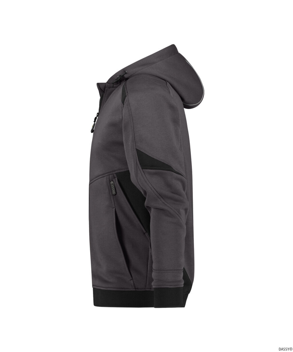 DASSY-Kapuzensweatshirt, LUNAX, anthrazitgrau/schwarz